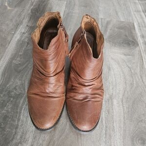 Miz Moz Womens Cognac Leather Ankle Boots Size 38